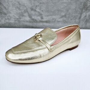 Kate Spade NY Cape Cod Loafers 6 B Metallic Gold Slip On Flat Leather Almond Toe